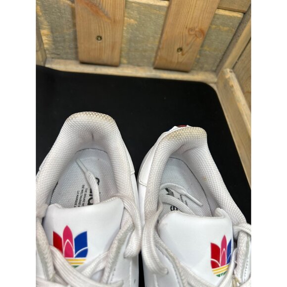 Adidas Superstar Pure Mens Sneakers White With Multicolor Logo Size 7 - Picture 4 of 9